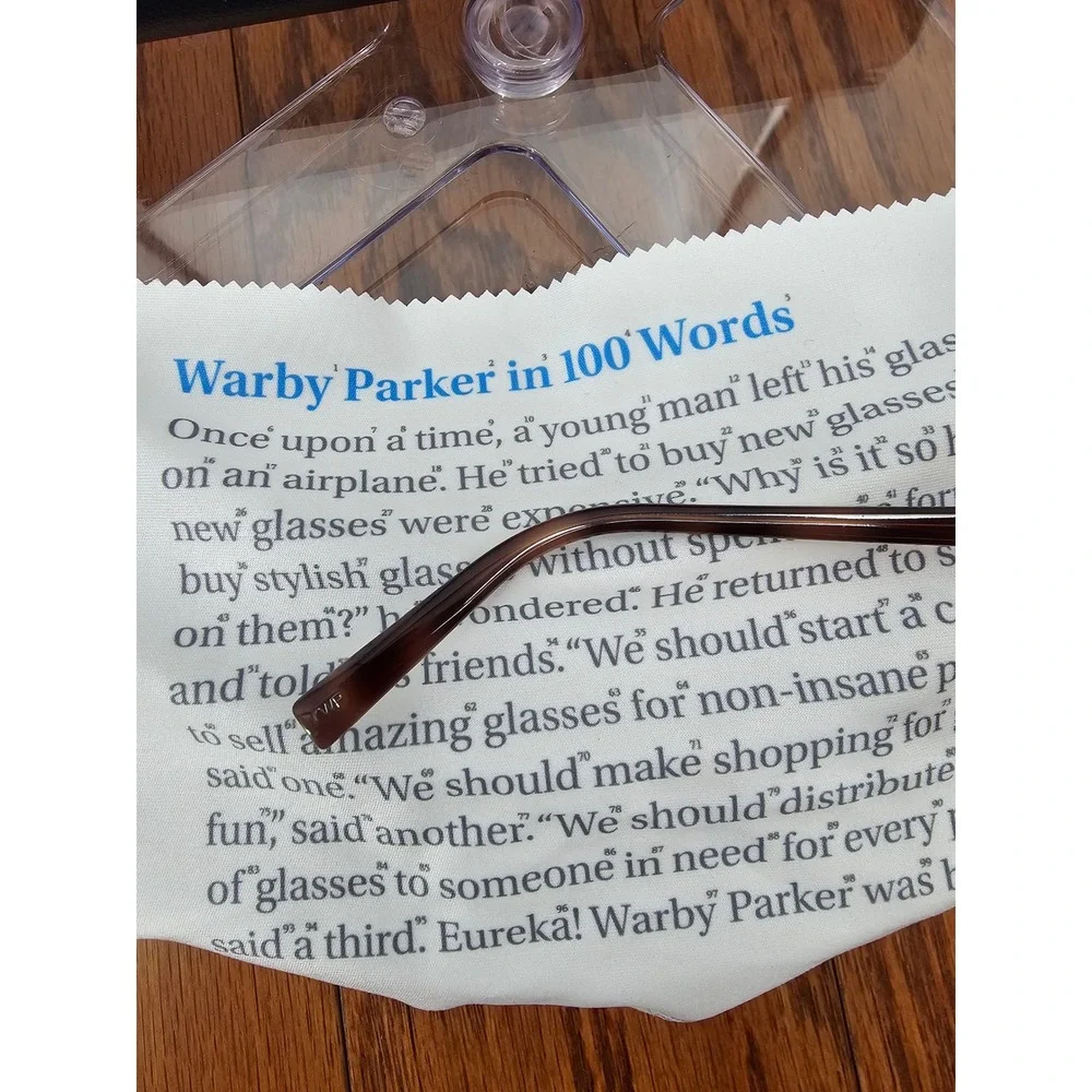 Warby Parker Rosie W 417 Eyeglasses 52-20 Brown Crystal Acetate Frames w/ Case